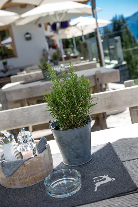 Auf der Rosswaldhütten-Terrasse im Sommer